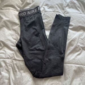 Nike Women's Pro Leggings Grey Heathered Size XS